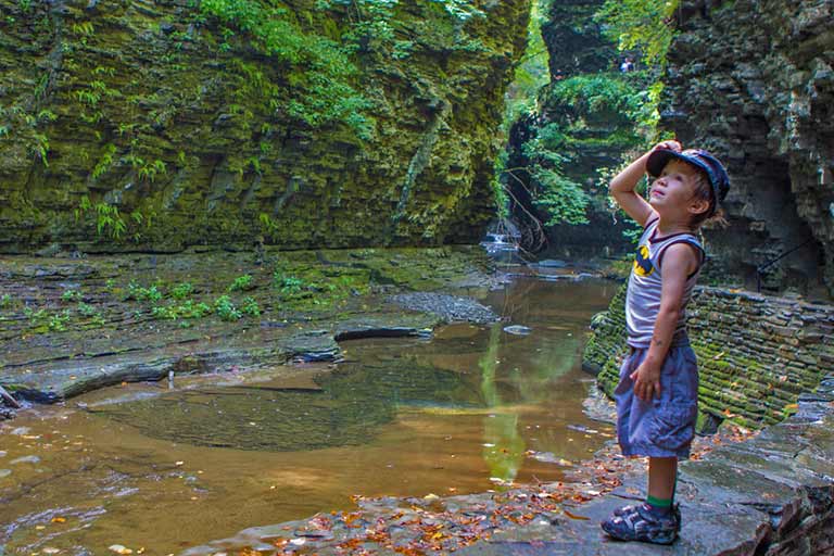 Waterfalls of Watkins Glen with kids
