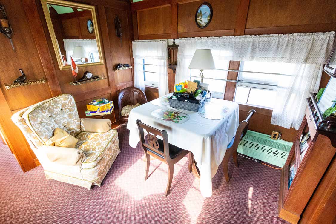 Dentists car living quarters at the Smiths Falls Railway Museum
